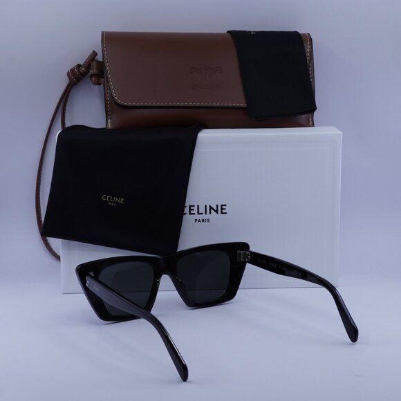 Celine CL40187I 01A Cat Eye Sunglasses - Black/Grey - Picture 7 of 12